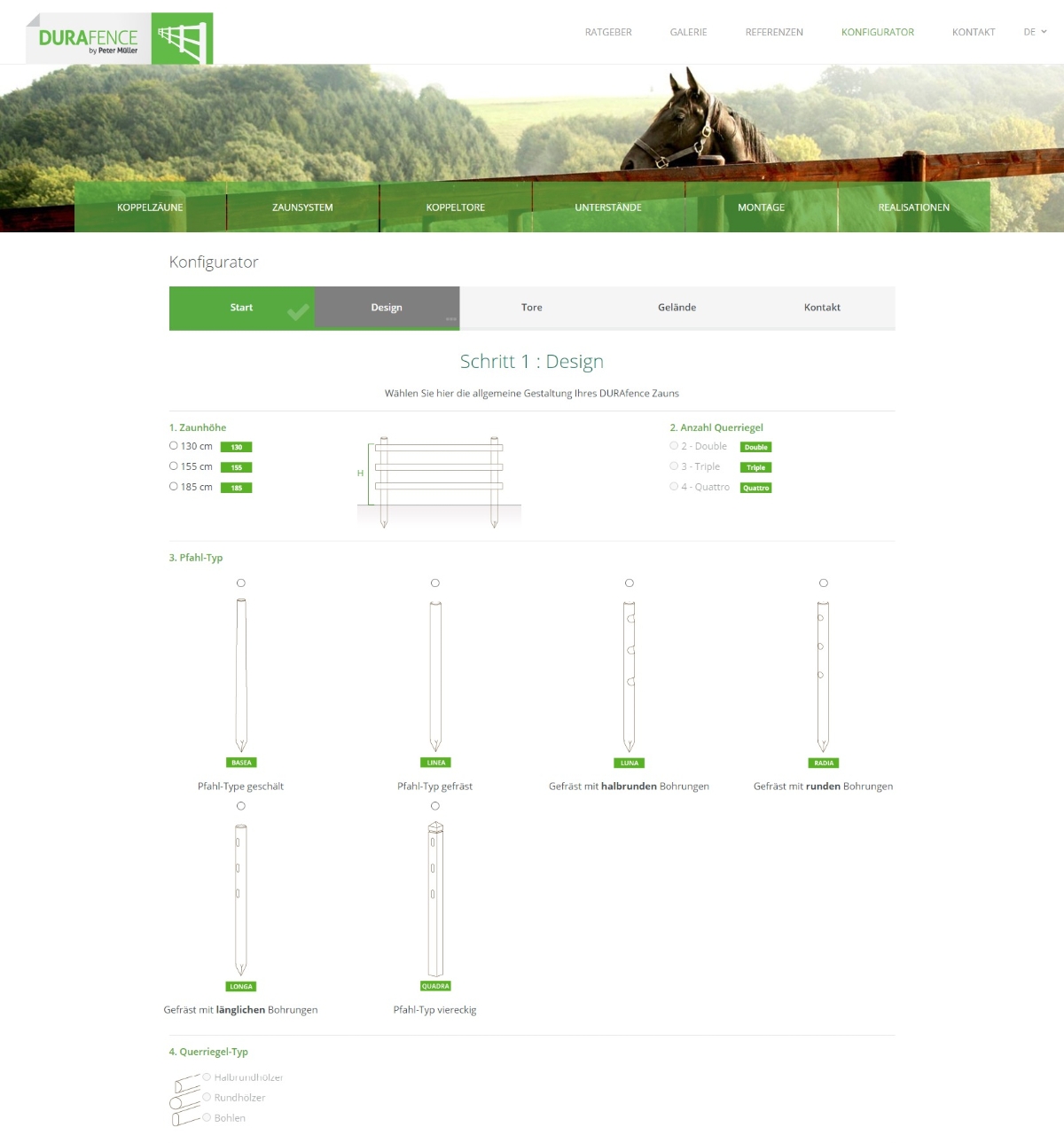 Configurateur DURAfence - Configurer son projet de clôture équestre soi-même facilement!