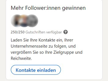 Linkedin-Kontakte zur Unternehmensseite einladen