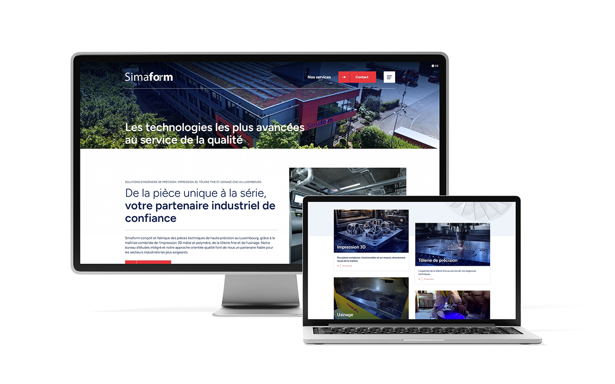 Un site web bilingue - Site FR/EN avec un CMS performant, déjà dans le top 5 de Google pour la tôlerie de précision et l’impression 3D métal.
