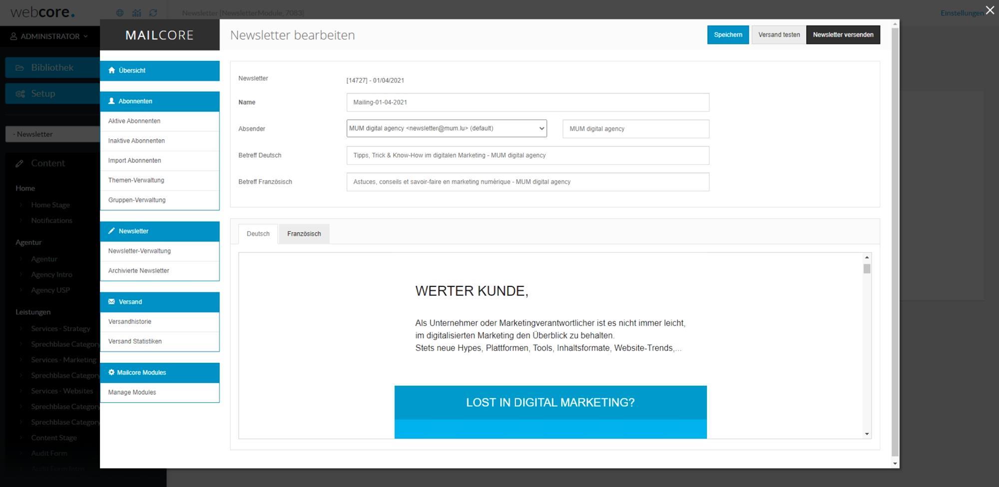 MailCore E-Mailing Software